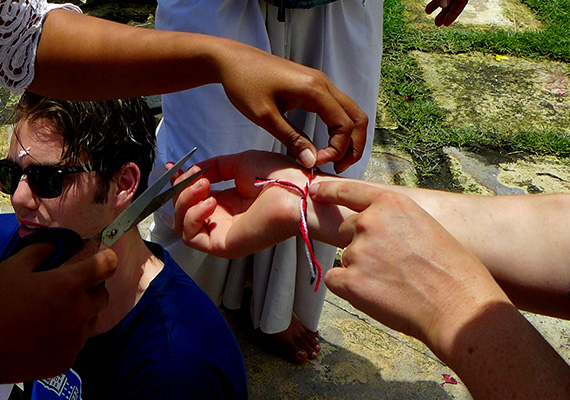 After the ceremony all members of the group were joined in spirit under the protection of the Tri Datu bracelet.